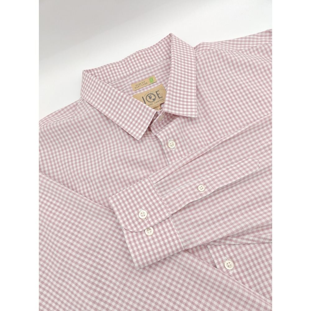 Joseph Abboud 19x37 Red Check Slim Fit Tall Mens Dress Shirt